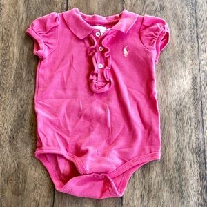Hot Pink Ralph Lauren Ruffled Onesie
